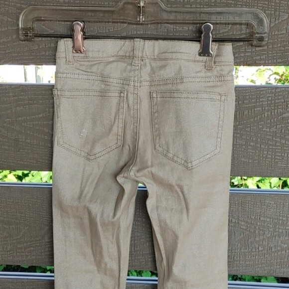 U toddler girls skinny leg stretch‎ pant gold 5 - Picture 7 of 9